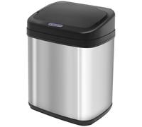HOMCOM Pattumiera con sensore 20L Acciaio inox Pattumiera automatica con sensore di movimento, contenitore interno 33 x 25 x 42,5 cm Argento+Nero Aosom Italy