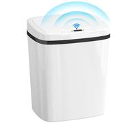 HOMCOM Pattumiera con Sensore a Infrarossi da 15L in ABS e PP Bianco