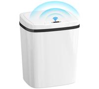 HOMCOM Pattumiera con Sensore a Infrarossi da 15L in ABS e PP, Bianco