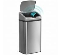 HOMCOM Pattumiera con Sensore a Infrarossi da 48L in Acciaio Inox, Argento | Cestino Automatico a Chiusura Morbida, Superficie Anti-impronte, per Cucina, Camera da Letto, Soggiorno