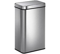 HOMCOM Pattumiera con sensore, in acciaio inox, 60 l, silenziosa, automatica, con coperchio a chiusura morbida, resistente alle impronte digitali, per cucina, ufficio, camera da letto, argento