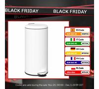 Homcom Pattumiera da cucina da 30 litri con coperchio a chiusura ammortizzata a pedale e secchio rimovibile per camera da letto, ufficio, studio, soggiorno, crema