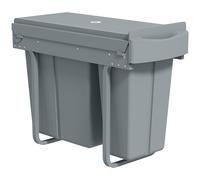 HOMCOM Pattumiera da cucina scorrevole 30L con 2 scomparti, pattumiera sottolavello con coperchio satinato, 52x26x40,8cm, grigio Aosom Italy