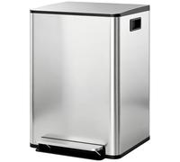 HOMCOM Pattumiera Differenziata 2 Scomparti 30L da Cucina a Pedale, Argento