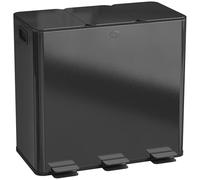 HOMCOM Pattumiera Differenziata 3 Scomparti 20L da Cucina a Pedale Nero