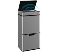 HOMCOM Pattumiera Differenziata con Sensore, 3 Scomparti 47+2x12.5L, Pattumiera
