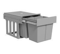 HOMCOM Pattumiera Estraibile Sottolavello 48x34.3x35.1 cm Grigio Chiaro