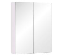 HOMCOM Pensile Bagno 2 Ante con Specchiera e 2 Ripiani Interni 60x15x75cm