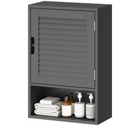HOMCOM Pensile Bagno con Ripiano e Anta Ammortizzata 40x20x60 cm Nero