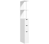 HOMCOM Pensile da bagno, mobile da bagno, con cassetti, ripiani aperti, armadietto, 15 x 33 x 136,5 cm, bianco