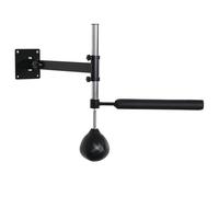 HOMCOM Speed Bag a Parete per Boxe e MMA ad Altezza Regolabile con Asta, Pera Boxe in Acciaio e PU, 79x72x20 cm, Nero