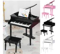 Homcom Pianoforte a coda con supporto Sgabello Giocattolo musicale in legno 52X50X49 cm