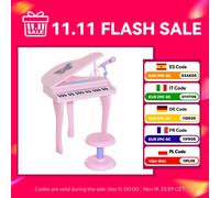 HOMCOM pianoforte per bambini 37 tasti electrocild microfono luci USB/MP3 Karaoke