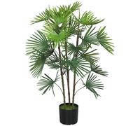 HOMCOM Pianta Artificiale da 90 cm in Plastica Verde con Vaso da Ø16.5x13.5 cm