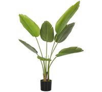 HOMCOM Pianta Artificiale da Interno 109 cm, Albero Artificiale con Vaso in Plastica e Terreno Flocccato, Pianta Finta Verde per Decorazione di Casa, Ufficio, Soggiorno, Camera