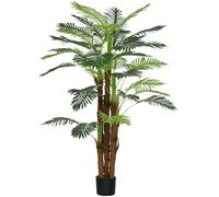 HOMCOM Pianta Artificiale da Interno 160 cm in Vaso con 36 Foglie Verde | Palma Finta Realistica, PE e Cemento, Decorazione Casa Ufficio Giardino