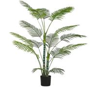 HOMCOM pianta artificiale da interno, 170 cm, palma con vaso in plastica e affollamento, albero artificiale 16 foglie in PEVA, pianta finta decorazione casa, ufficio, soggiorno, camera da letto, verde