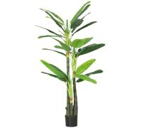 HOMCOM Pianta Artificiale di Banano con 18 Foglie e Altezza 180 cm Verde