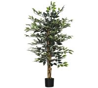 HOMCOM Pianta Artificiale di Fico da 130cm 702 Foglie e 3 Tronchi con Vaso