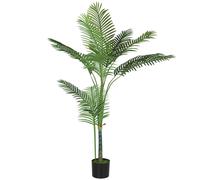 HOMCOM Pianta Finta di Palma Areca Alta 150 cm, Pianta Artificiale Realistica per Interni con Vaso, Decorazione per Casa e Ufficio, Verde