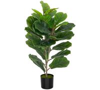 HOMCOM Pianta Artificiale Ficus Lyrata Alta 80 cm per Interni con Vaso, Verde