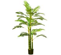 Homcom Pianta Artificiale Grande Palma Areca 190 cm per Interni Esterni Green