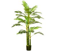 HOMCOM Pianta artificiale in vaso, 190 cm, palma artificiale facile da curare per interno ed esterno, plastica, verde Aosom Italy