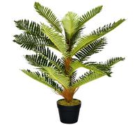 HOMCOM Pianta Artificiale Palma 85 cm con 18 Grandi Foglie Grande Realismo Vaso Incluso