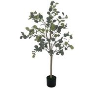 HOMCOM Pianta decorativa artificiale di eucalipto 120 cm Grande albero decorativo artificiale per interni con 230 foglie Arredo casa Ufficio Balcone Camera da letto Verde