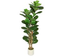 HOMCOM Pianta Fico Artificiale in PEVA e Legno 50x50x150 cm Verde