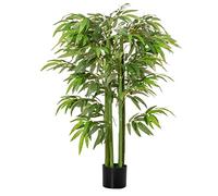 HOMCOM Pianta Finta Bambù in Vaso 140cm per Interno ed Esterno, Realistico