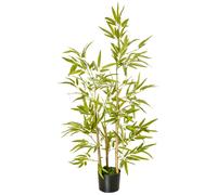 HOMCOM Pianta Artificiale da Interno 120cm in Vaso con 336 Foglie, Pianta Finta di Bambù Realistica per Interno ed Esterno