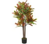 HOMCOM Pianta Finta di Croton in PEVA e Legno 55x55x120 Multicolore