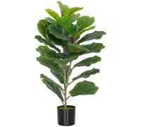 HOMCOM Pianta Finta di Ficus Lyrata Alta 80 cm per Interni con Vaso Verde