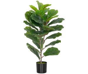 HOMCOM Pianta Finta di Ficus Lyrata Alta 80 cm, Pianta Artificiale Realistica per Interni con Vaso, Decorazione per Casa e Ufficio, Verde