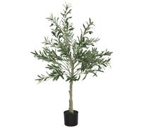 HOMCOM Pianta Finta di Olivo Alta 120 cm con 450 Foglie, 20 Olive e Vaso