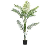 HOMCOM Pianta Finta di Palma Areca Alta 150 cm, Pianta Artificiale Realistica per Interni con Vaso, Decorazione per Casa e Ufficio, Verde