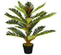 HOMCOM Pianta Finta di Palma con 18 Foglie e Vaso per Interni Altezza 85cm