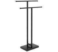 HOMCOM Porta Asciugamani da Terra Autoportante con 2 Barre 50x18.5x85cm Nero