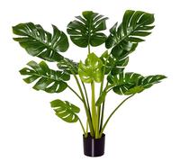 HOMCOM Piante artificiali, 110 cm, piante artificiali Monstera, in vaso, per interni ed esterni