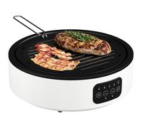 HOMCOM Piastra Elettrica a Infrarossi 2000W con Griglia Ø30cm Colore Nero