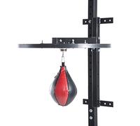 HOMCOM Piattaforma Boxe con Speedball Φ21 cm, Punching Ball per Allenamento Pugilato Arti Marziali, in Legno e Acciaio