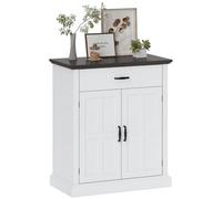 HOMCOM Piccola credenza piano 3cm, ripiano regolabile, cassetto, Bianco