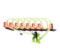 HOMCOM Pista per Macchinine con Effetti Luminosi 3-6 Anni Verde e Rosso | Macchinina Inclusa, Gioco Bambini
