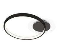 HOMCOM Plafoniera LED con 2 Anelli, Lampadario Moderno 30W Nero