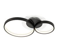 HOMCOM Plafoniera LED con 3 Anelli Temperatura Colore Regolabile 40W Nero