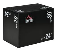 HOMCOM Plyo Box 3 in 1 con 3 Altezze 51cm 61cm 75cm, Jumping Box Pliometrico per