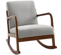 HOMCOM Poltrona a Dondolo Imbottita Design Vintage 64x86x80cm Grigio