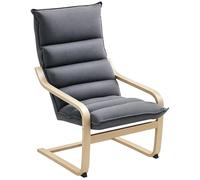HOMCOM Poltrona a Dondolo Moderna con Braccioli Legno 67x83x105 cm Grigio