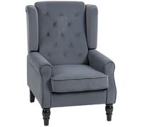 HOMCOM Poltrona a Orecchie con Spessa Imbottitura e Rivestimento Removibile, 74x86x102 cm, Grigio Aosom Italy